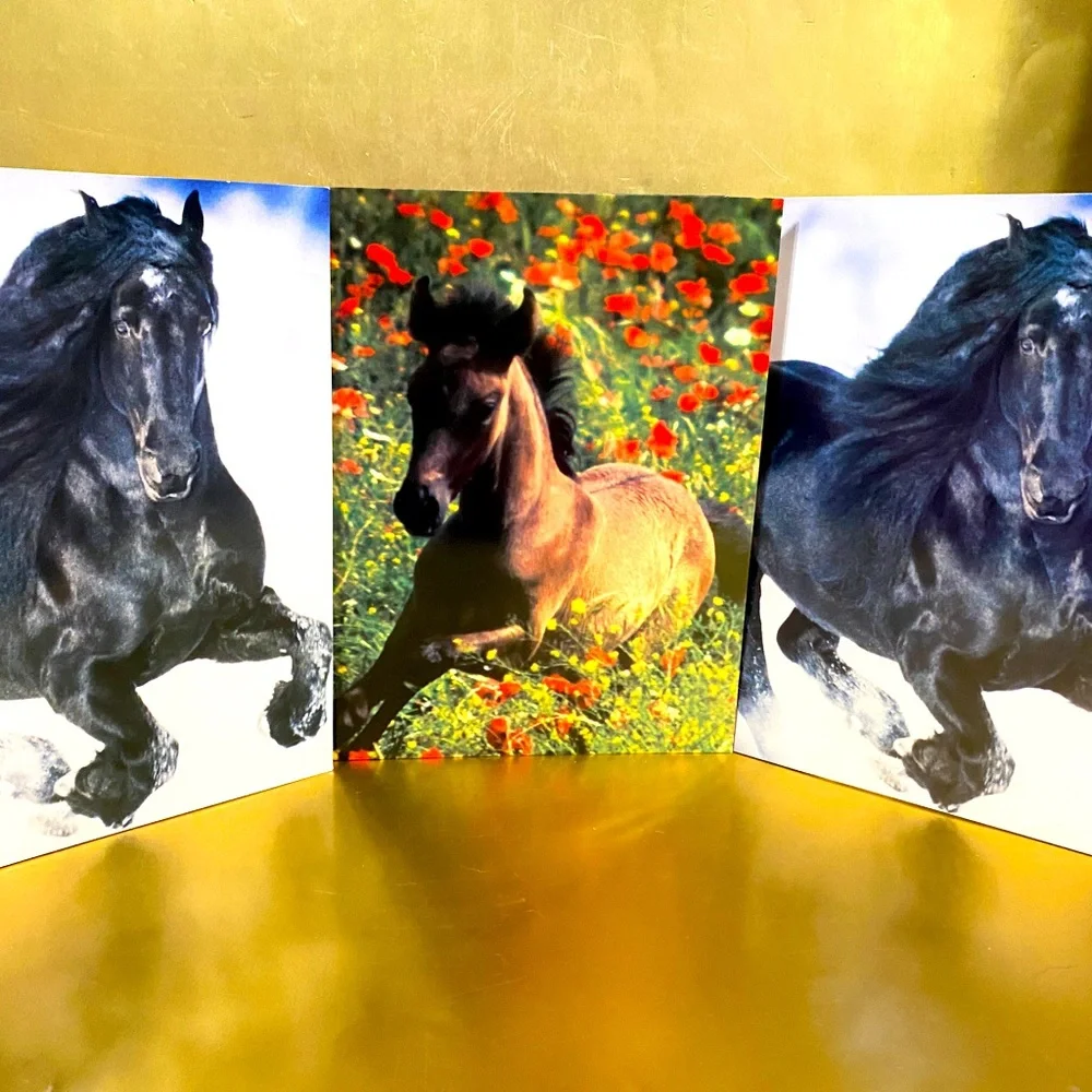 HORSE VINTAGE 2000 MEAD PORTFOLIO 3 RING BINDER FOLDERS EQUUS BUNDLE OF 3